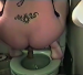 A classic GirlsPooping.Com model squats over the toilet bowl to take a nice dump!